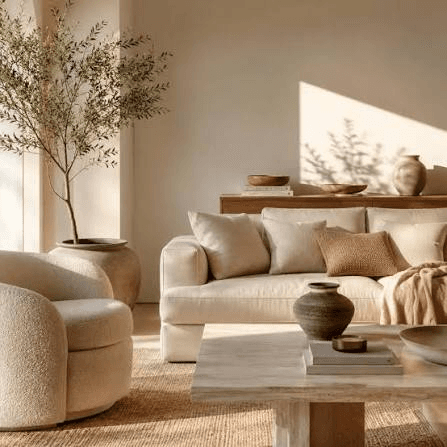 Warm and well-maintained residential living room